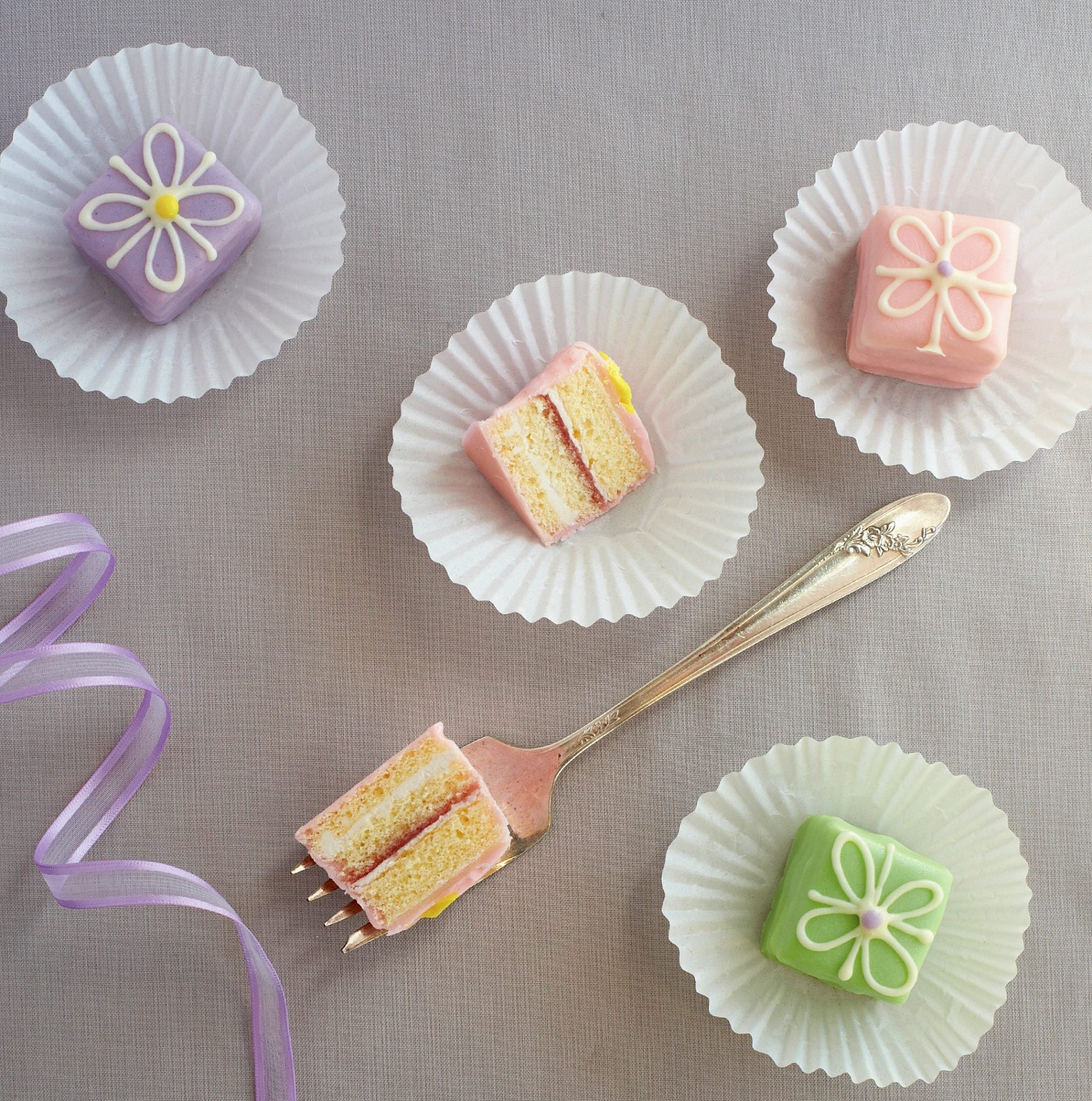 Petit Fours are bite-sized cakes