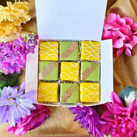 Citrus Grove Petit Fours — Lemon & Pistachio Petit Fours(9-Pack) - Dragonfly Cakes®