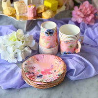 Floral Tea Cups and Plates