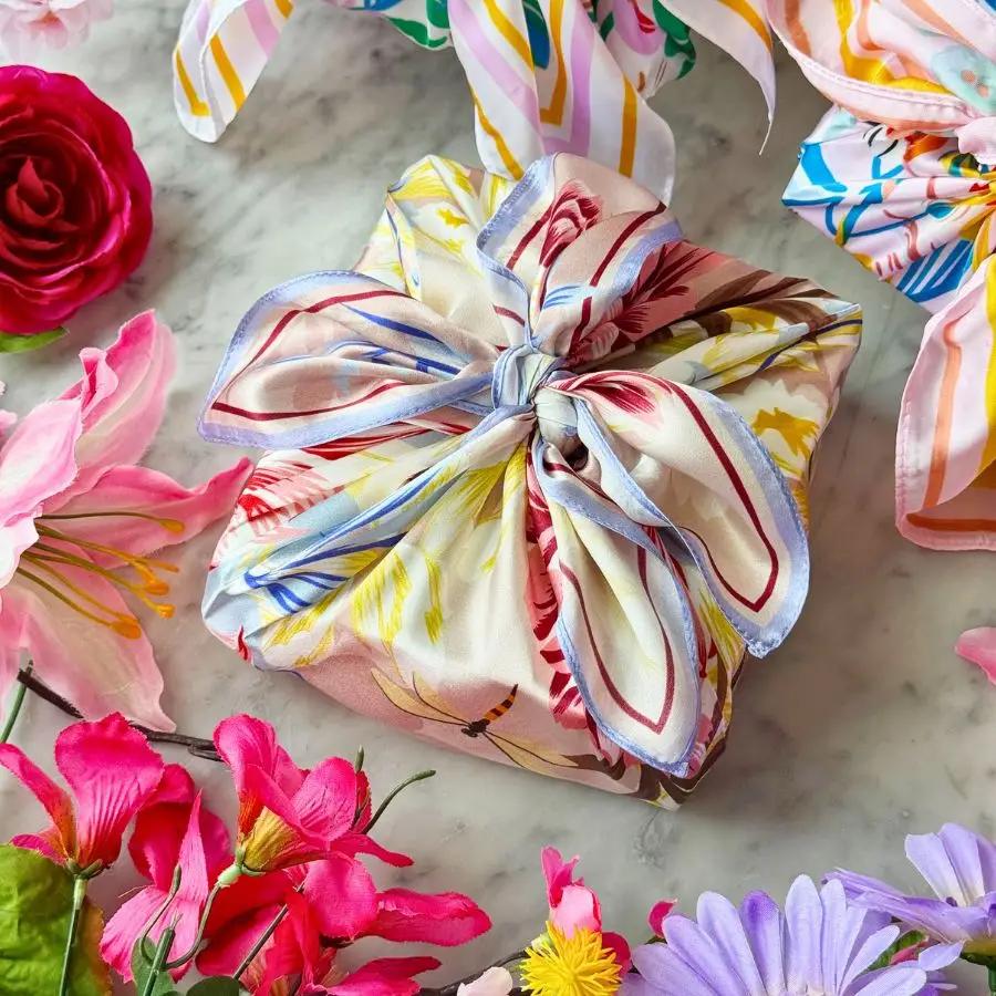 Reusable Satin Scarf Gift Wrap