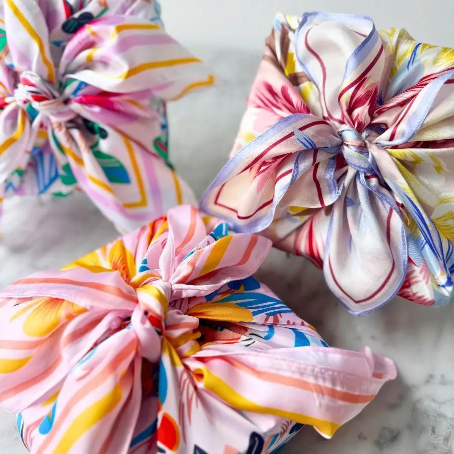 Reusable Satin Scarf Gift Wrap