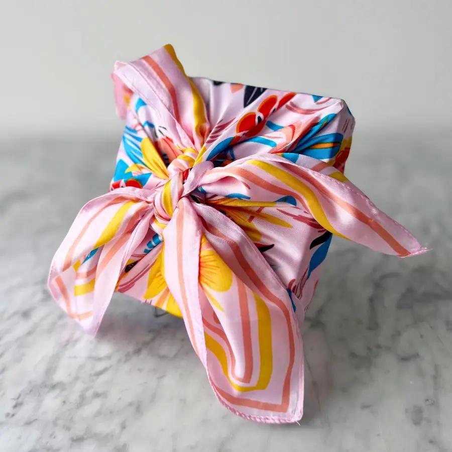 Reusable Satin Scarf Gift Wrap